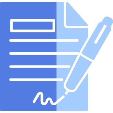 Sözleşme simgesi imzalama, basit vektör illüstrasyonu