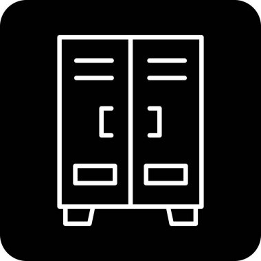 Dolap. Web simgesi basit illüstrasyon  