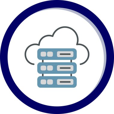 Bulut Sunucusu simgesi, vektör illüstrasyonu basit tasarım