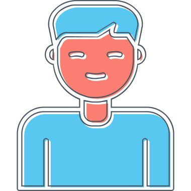  Erkek kullanıcı. Web simgesi basit illüstrasyon