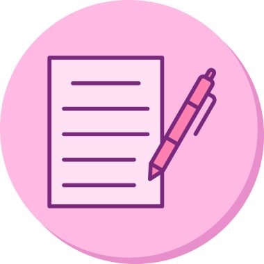 belge ve kalem simgesi düz tasarım