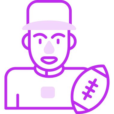 American Football Player web simgesi, vektör illüstrasyonu