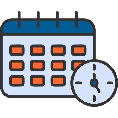 Zamanlama simgesi, vektör illüstrasyonu