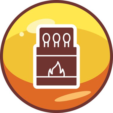 Kibrit. Web simgesi basit illüstrasyon 