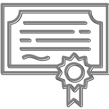 Sertifika. Web simgesi basit tasarım