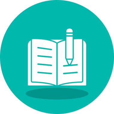 kitap ve kalem ikonu vektör illüstrasyonu