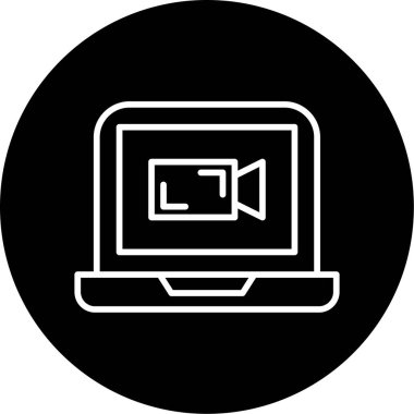 Video Sohbet simgesi, düz tasarım