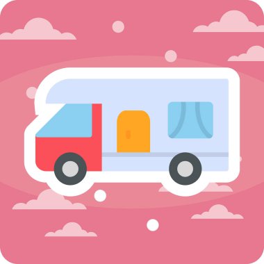 karavan web simgesi basit illüstrasyon