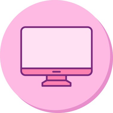 Bilgisayar monitörü. Web simgesi basit illüstrasyon 
