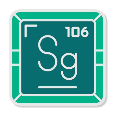 Seaborgium web simgesi, vektör illüstrasyonu