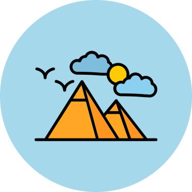 Piramitler. Web simgesi basit illüstrasyon
