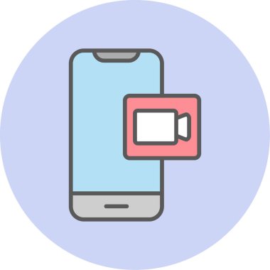 Video Arama simgesi, düz tasarım