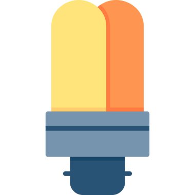 tübüler ampul aydınlatma simgesi, vektör illüstrasyonu 