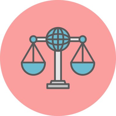 Uluslararası Hukuk simgesinin vektör illüstrasyonu