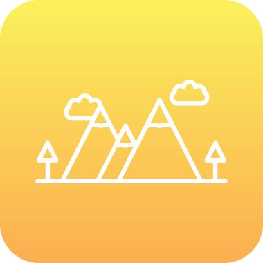 dağ tepesi ikonu vektör illüstrasyonu 