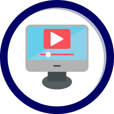 video oynatıcı simgesi, vektör illüstrasyonu 