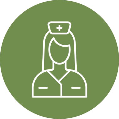 Hemşire hanım. Web simgesi basit illüstrasyon 