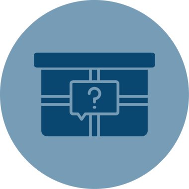 Gizem Kutusu simgesi, vektör illüstrasyonu basit tasarım