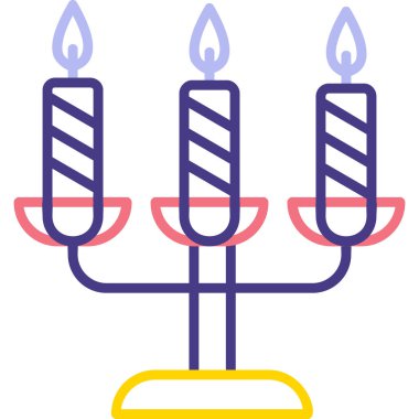 Bir şamdan ağ simgesinin vektör illüstrasyonu 