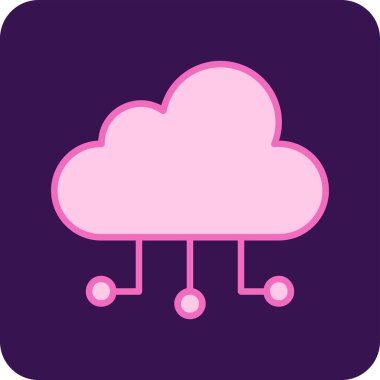 bulut hesaplama ağ simgesi, vektör illüstrasyonu 