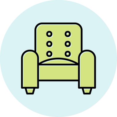 Kol Koltuğu Web simgesi basit illüstrasyon