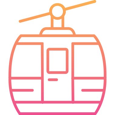 Kablo araba simgesi, vektör illüstrasyonu 