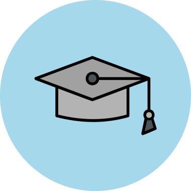 Mortarboard web simgesi basit illüstrasyon