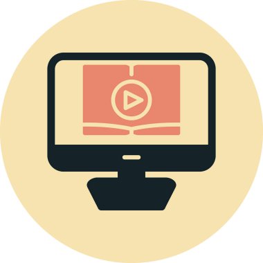 Video dersi için. Web simgesi basit illüstrasyon