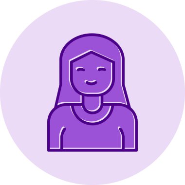 kız ana hatları ikon vektör illüstrasyonu 