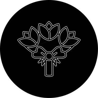 Çiçek buketi. Web simgesi basit illüstrasyon