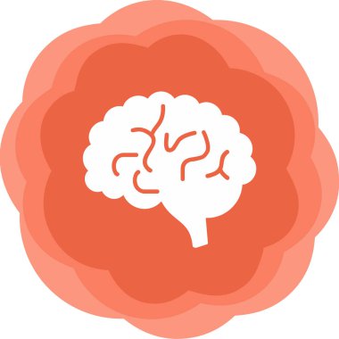 Beyin. Web simgesi basit illüstrasyon 