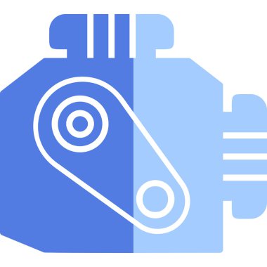 Araba Motoru Web simgesi, vektör illüstrasyonu