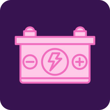 Araba pil simgesi, vektör çizim 