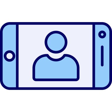 Telefon simgesi vektör illüstrasyonunda selfie