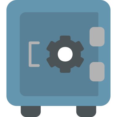 Dolap, güvenli, Vector Line Illustration. İş ve Finans simgesi.