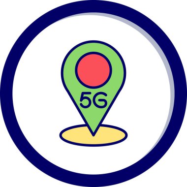 5G Konum simgesi vektör illüstrasyonu