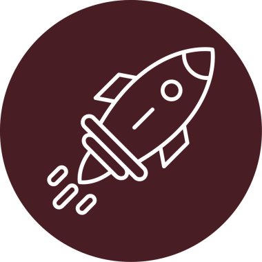 Roket. Web simgesi basit illüstrasyon 