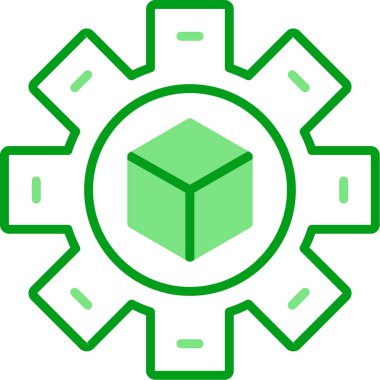 Üretim süreci simgesi, vektör illüstrasyonu basit tasarım