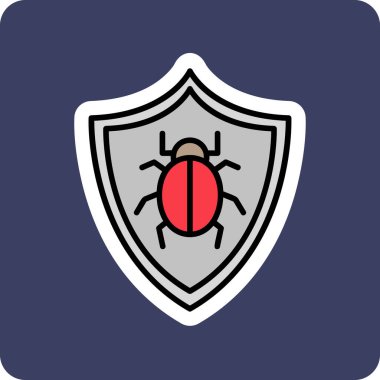 Antivirüs web simgesi, vektör çizimi