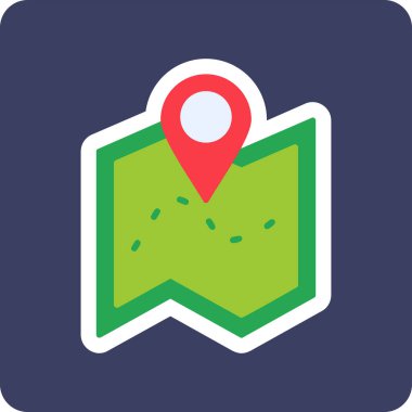 harita simgesinin vektör illüstrasyonu 