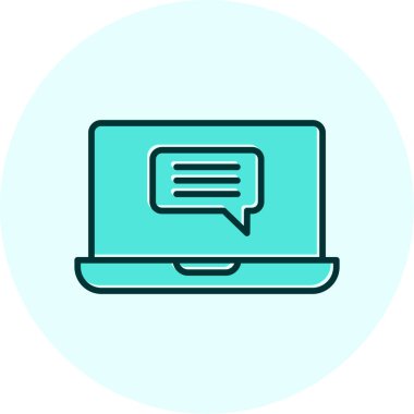 Çevrimiçi İletişim simgesi vektör illüstrasyonu