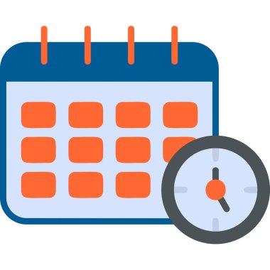 Zamanlama simgesi, vektör illüstrasyonu