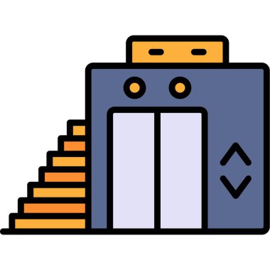 Asansör web simgesi, vektör illüstrasyonu