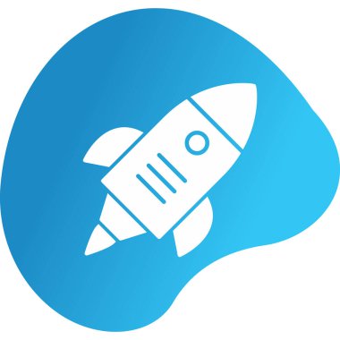 Roket. Web simgesi basit illüstrasyon 