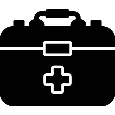 İlk Yardım Kit web simgesi, vektör illüstrasyonu 