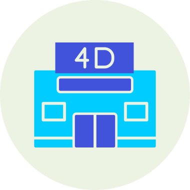 4d Sinema ikonu vektör illüstrasyonu