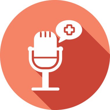 Sağlık Podcast ikonu vektör illüstrasyonu  
