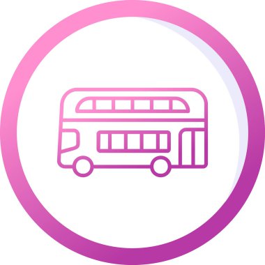 Çift katlı otobüs. Web simgesi basit illüstrasyon