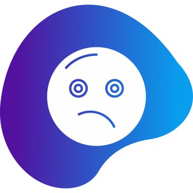 üzgün emoji simgesi, basit tasarım illüstrasyonu 