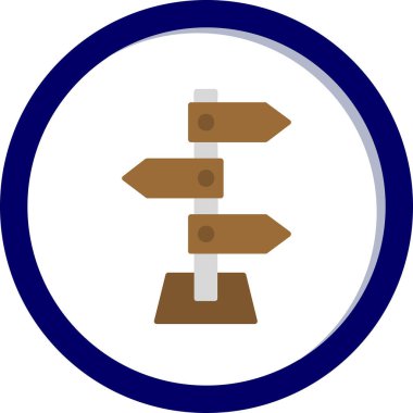 yön işareti simgesi, vektör illüstrasyonu 